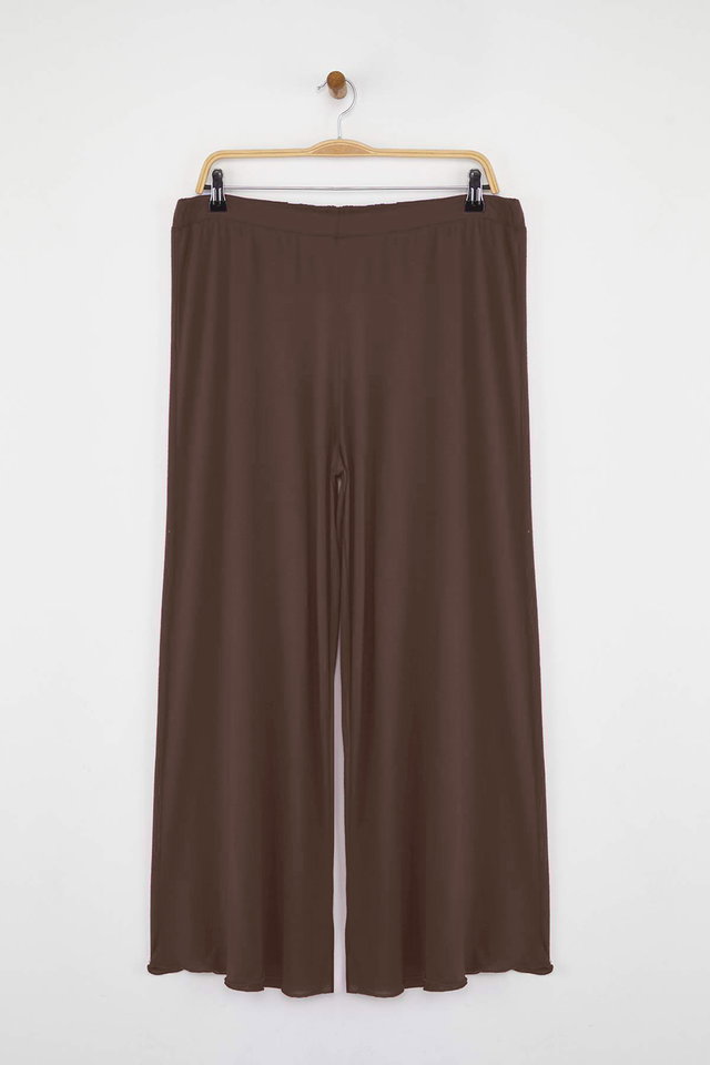 Brown - Black Viscose Knitted Thin Pajama Bottoms TBBAW26IA00001
