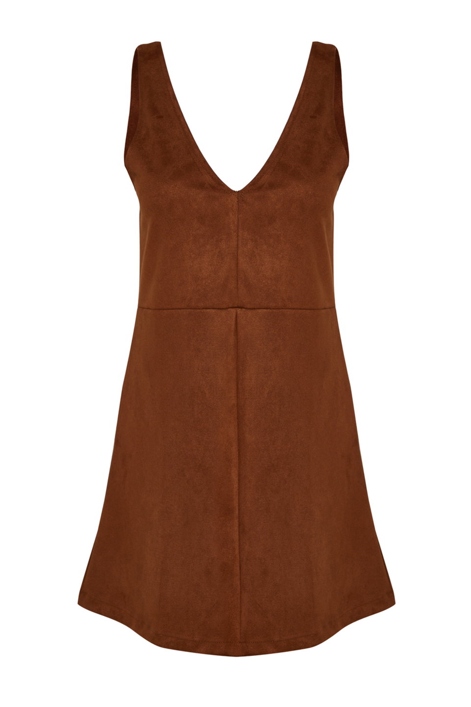 V-Neck Gilet Suede Mini Knitted Dress TWOAW24EL00543