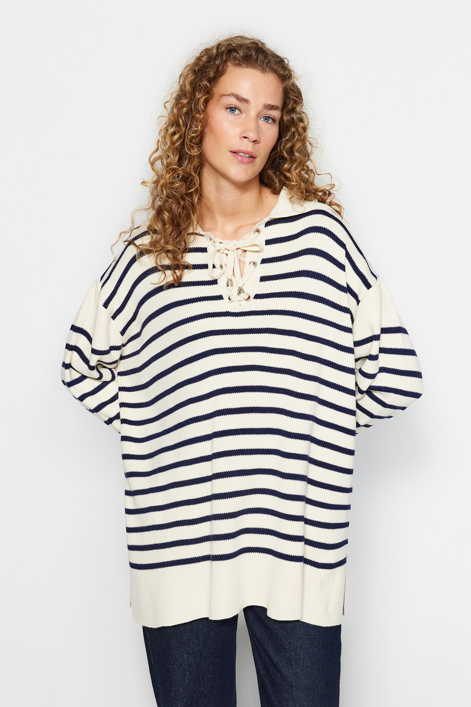 Comfortable Striped Knitwear Sweater TCTAW24AK00172
