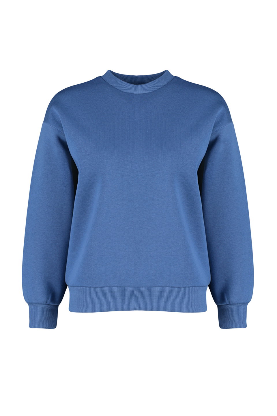 Fuchsia Thick Fleece Regular/Normal Fit Crew Neck Basic Knitted Sweatshirt TWOAW24SW00101