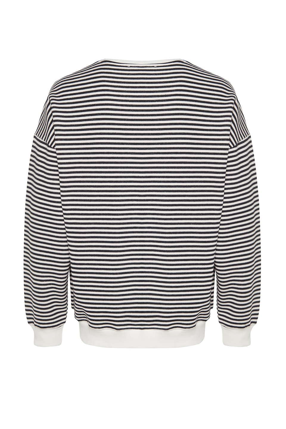 Oversize/Wide Cut Striped Fleece Inside/Warm Sweatshirt TMNAW24SW00065