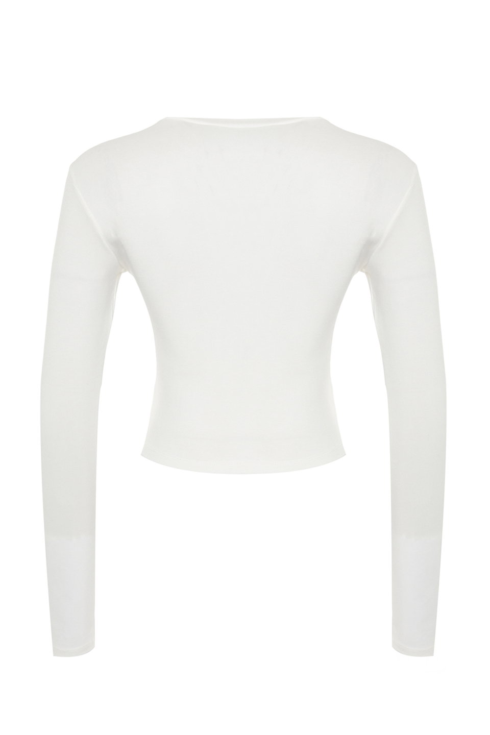 Premium Soft Fabric Viscose Crew Neck Crop Flexible Knitted Blouse TWOAW24BZ00116