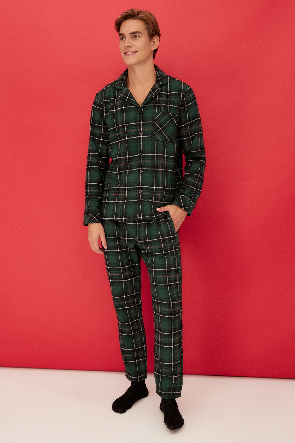 Regular Fit Plaid Woven Pajama Set TMNAW22PT1080