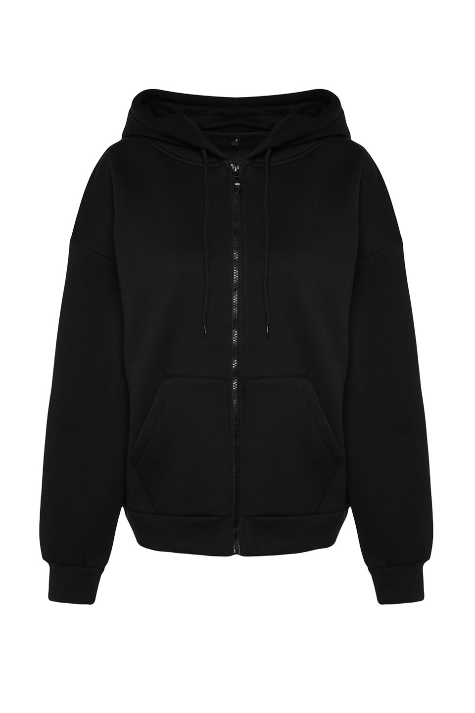 Oversize/Comfortable fit Basic Hood with Zippered Fleece Inside Knitted Sweatshirt TWOAW24SW00188.