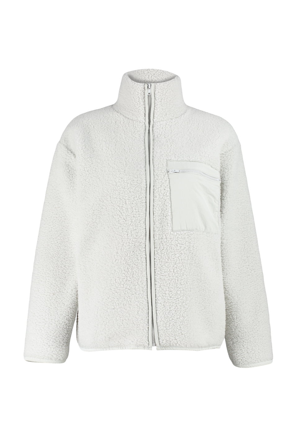 Winter Essentials Fleece Zipper Stand Collar Long Sleeve Pocket Detailed Knitted Sweatshirt TWOAW24SW00071