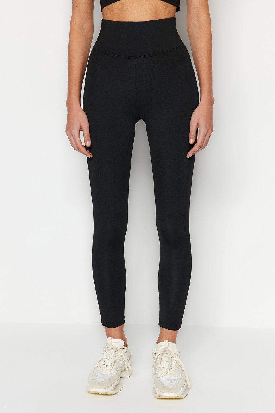 Wide Waist Elastic Extra Compression Full Length Knitted Sports Leggings TWOAW21TA0029