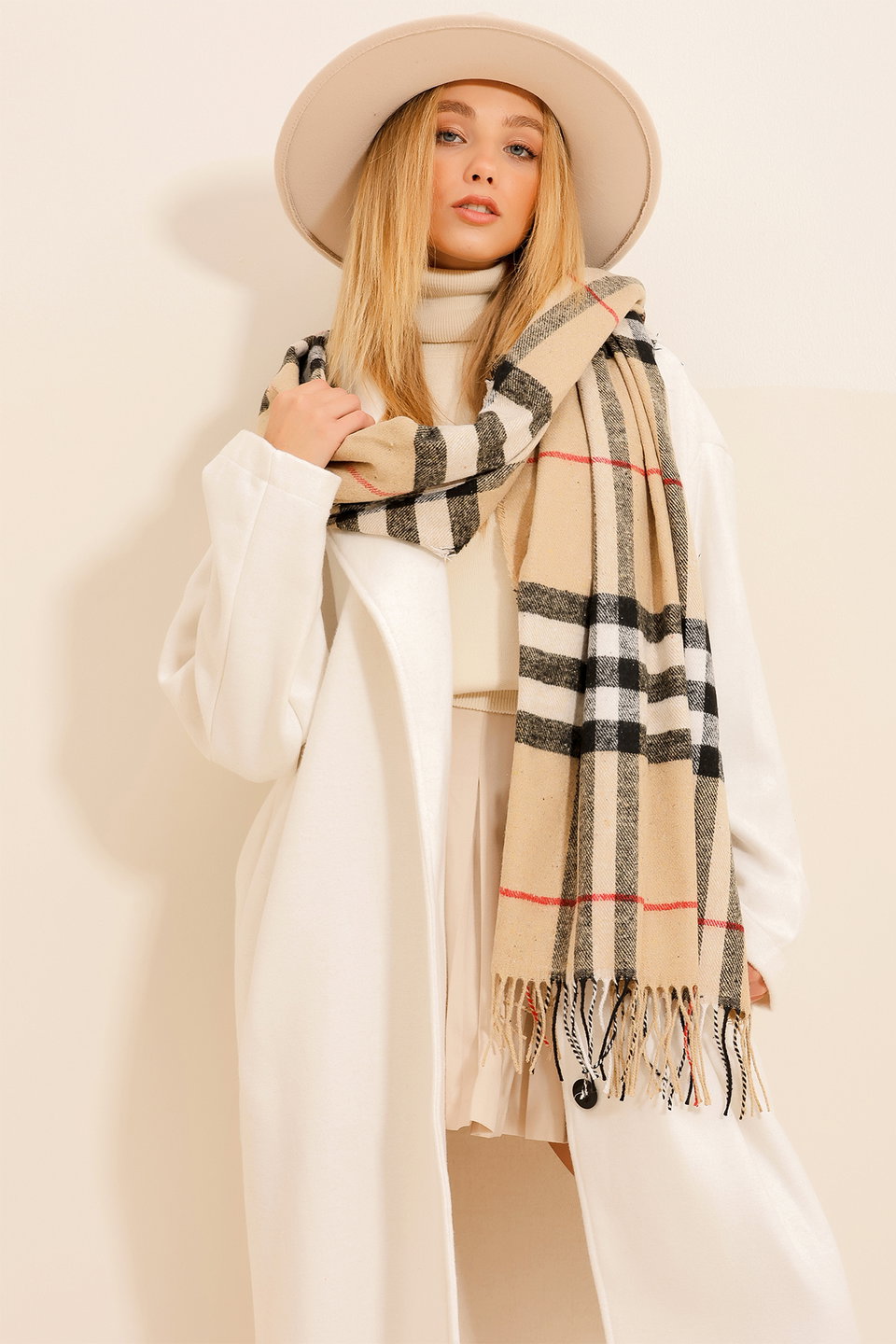 Women's Checked Shawl ALC-X11152