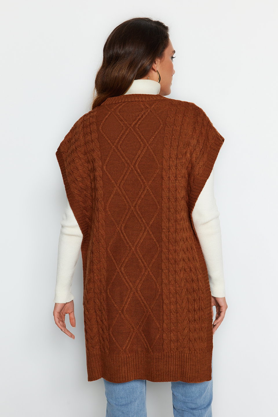 Tie Waist Braided Knitwear Sweater TCTAW22UV0018