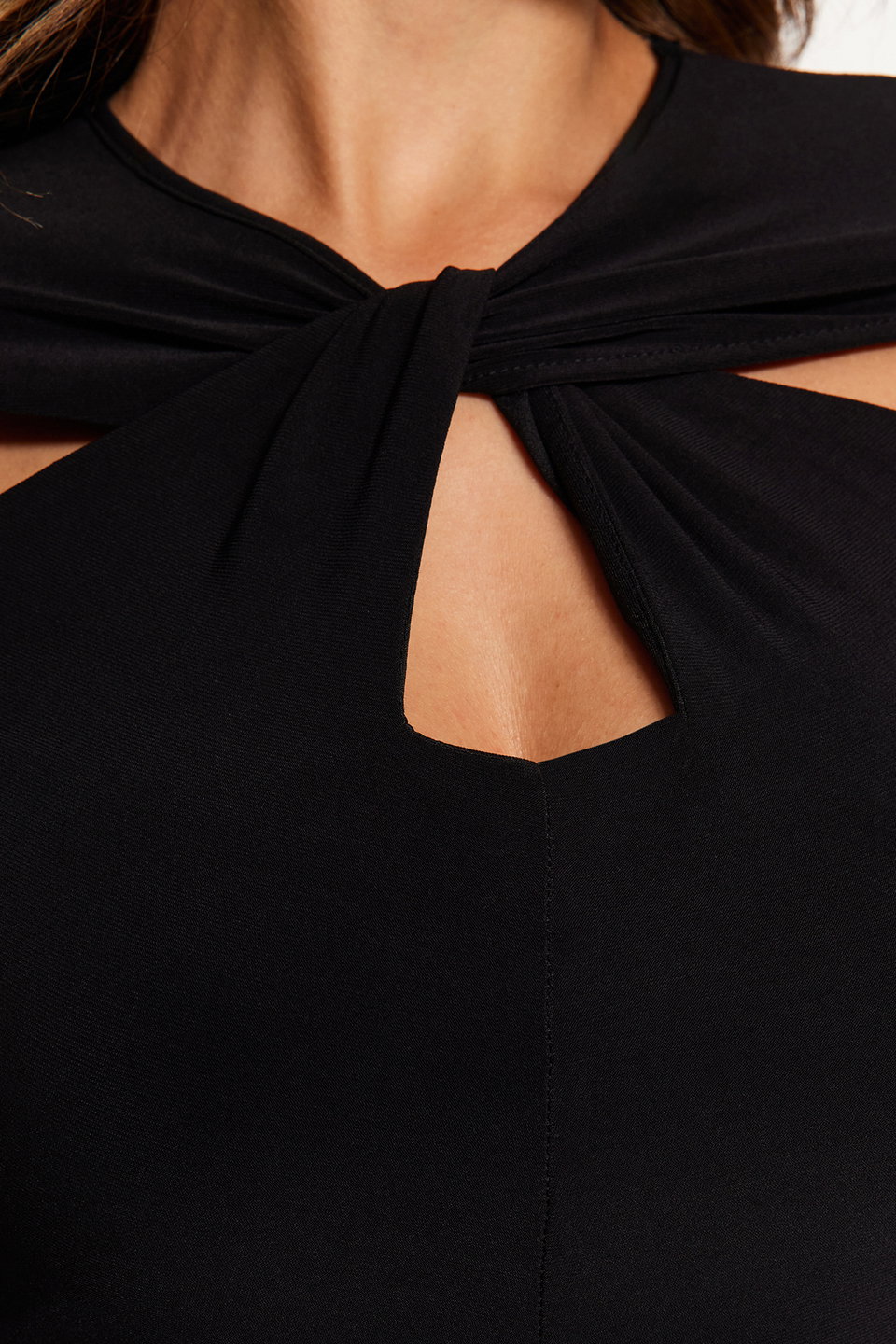 Cut Out and Gathered Detail Fitted Bodysuit with Flexible Snaps Knitted Body TWOAW22BD0047