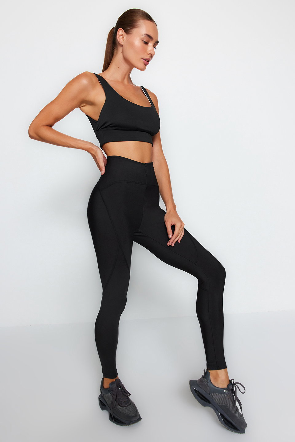 Damson Compression Full Length Knitted Sports Leggings TWOSS21TA0023