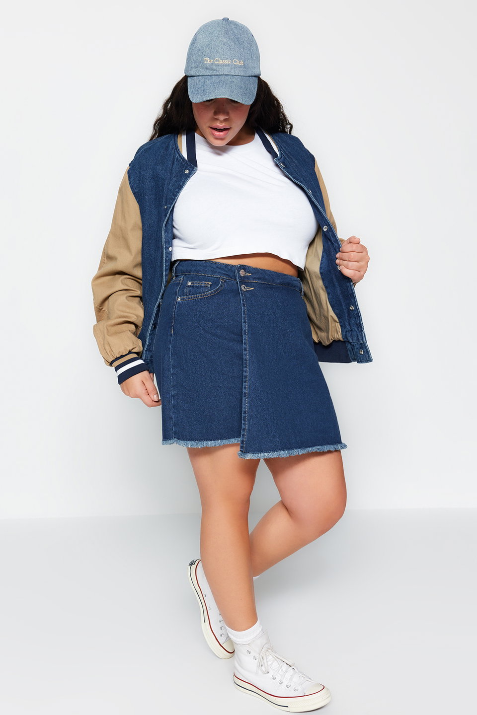 High Waist Hem Tasseled Short Skirt TBBSS23AP00008