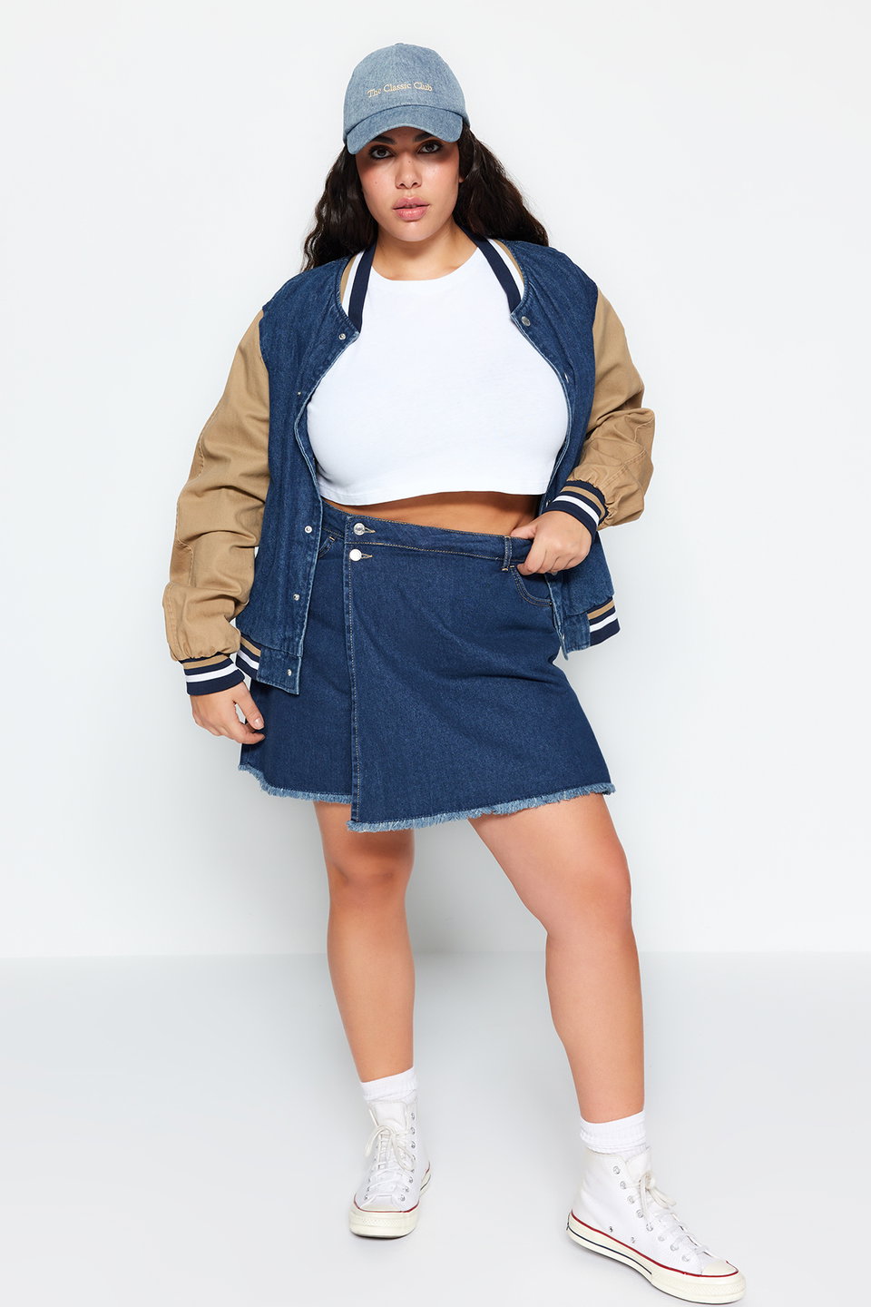 High Waist Hem Tasseled Short Skirt TBBSS23AP00008