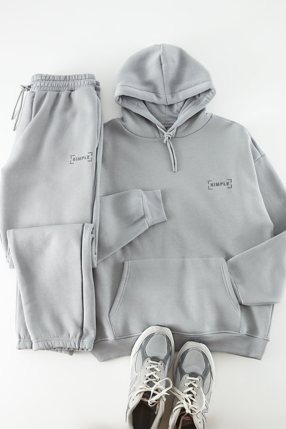 Oversize/Wide Cut Hooded Embroidered Warm Sweatshirt Tracksuit TMNAW24EM00000