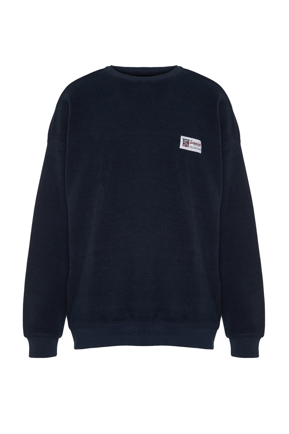 Oversize/Wide Cut Soft Texture College Themed Non-Raising Sweatshirt TMNAW24SW00245