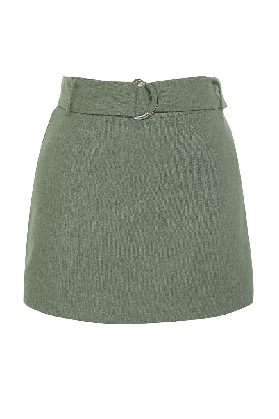 Belted Woven Linen Blended Beach Shorts Skirt Tbess21Et0124