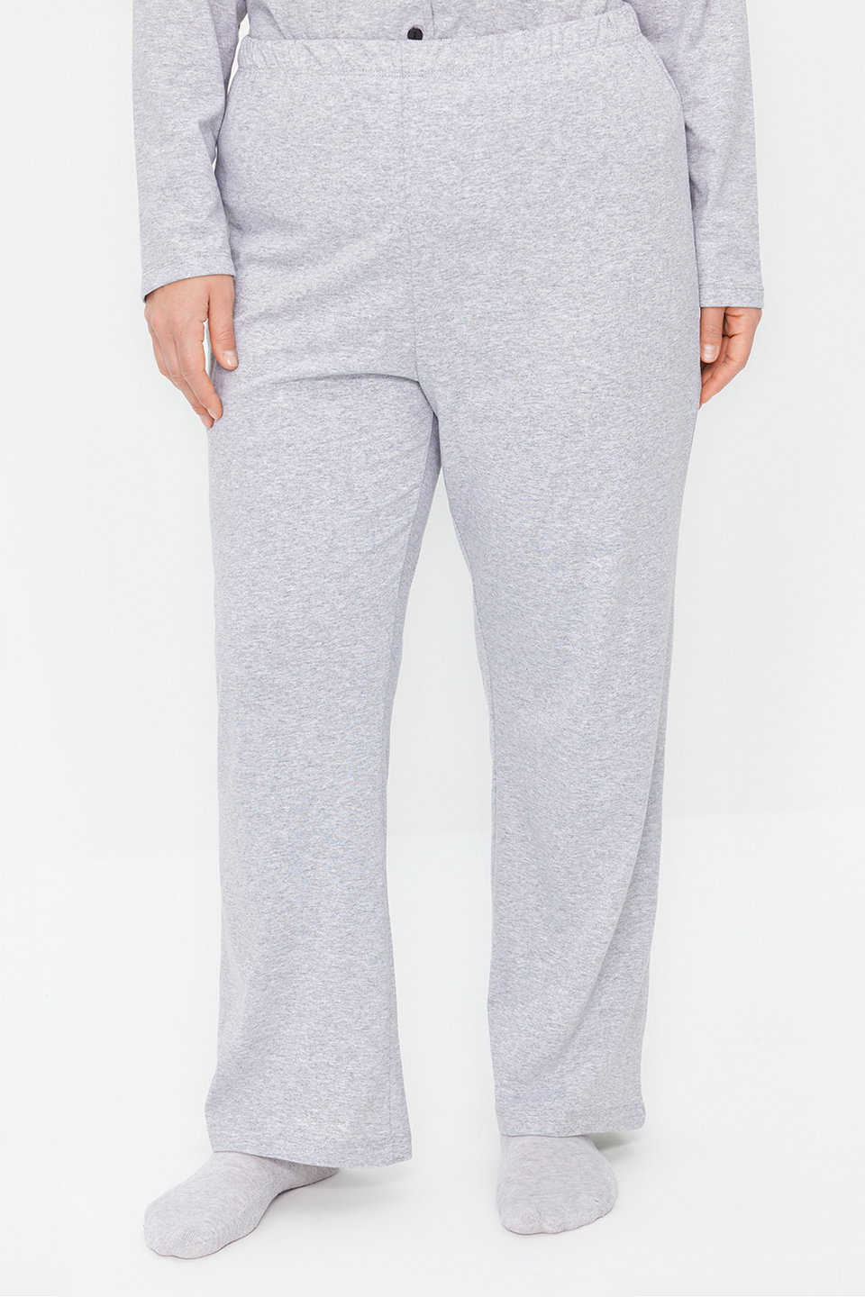 Piping and Pocket Detailed Printed Knitted Pajama Set TBBAW24AI00038