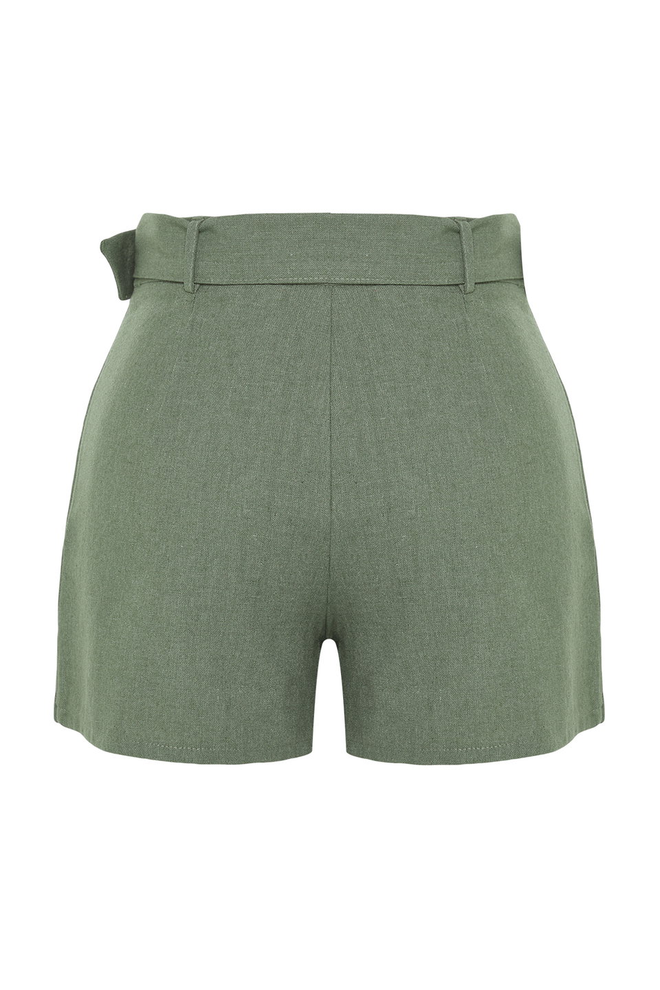 Belted Woven Linen Blended Beach Shorts Skirt Tbess21Et0124