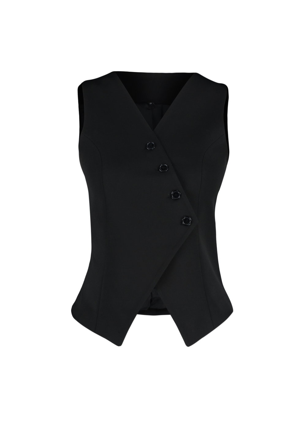 Regular Asymmetrical Buttoned Woven Vest TWOSS24YE00007
