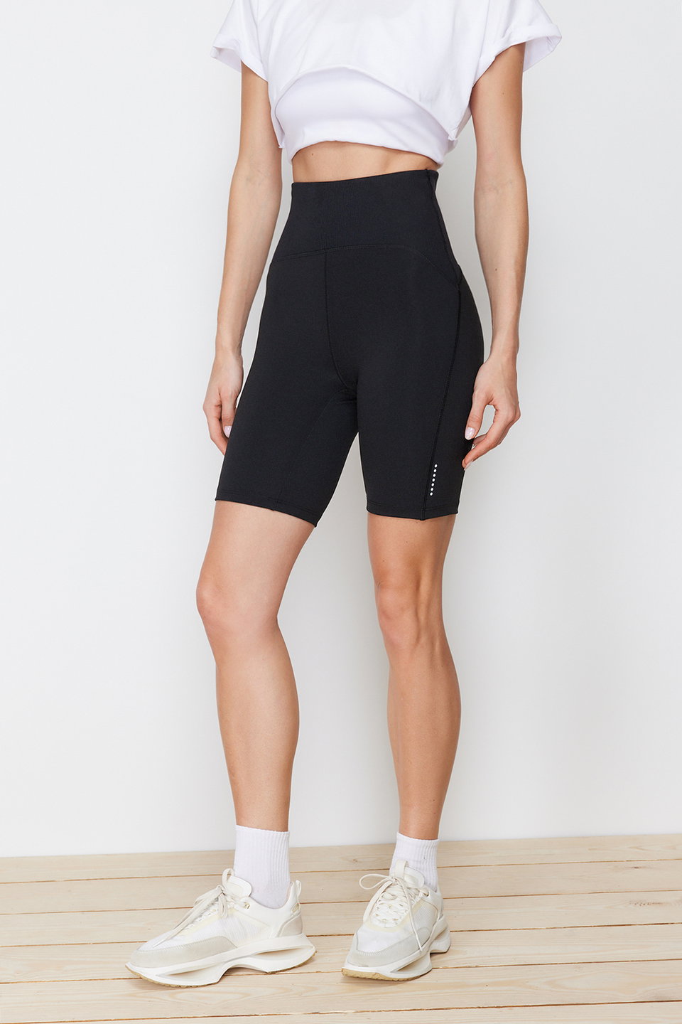 Matte Recovery Fabric Reflector Printed Knitted Sports Biker/Cyclist/Short Leggings THMSS24TY00006