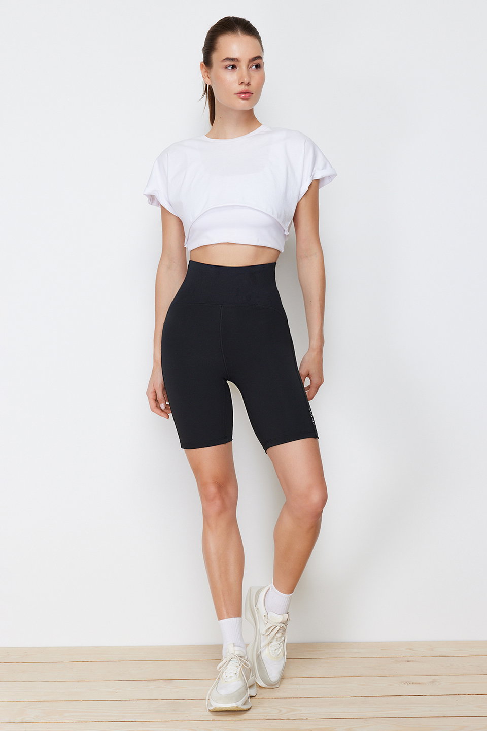Matte Recovery Fabric Reflector Printed Knitted Sports Biker/Cyclist/Short Leggings THMSS24TY00006