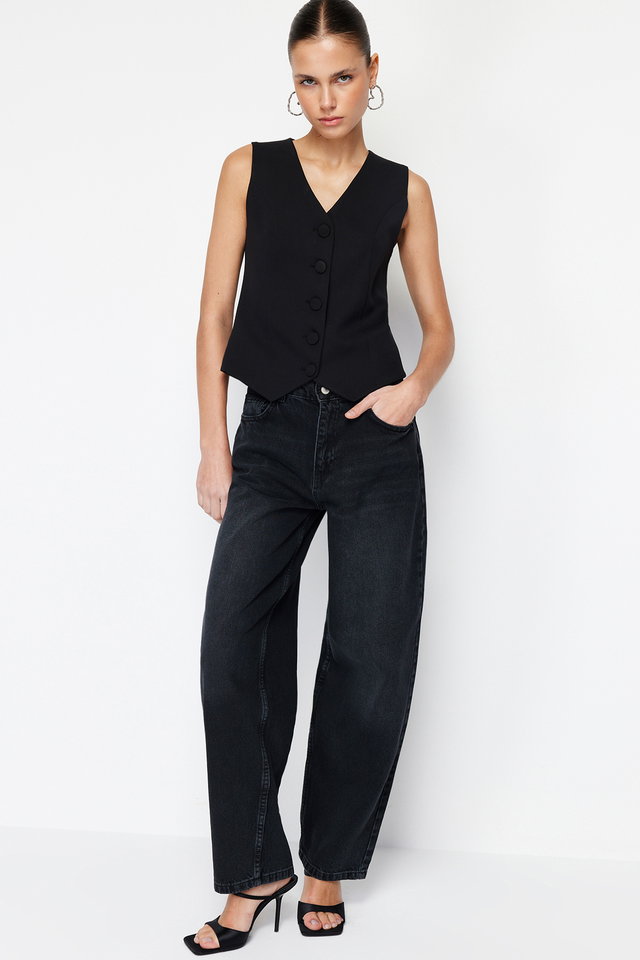 Black - Blue Low Waist Loose Baggy Jeans TWOSS24JE00038