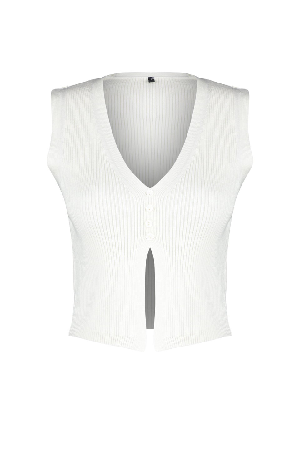 Premium Yarn / Special Yarn Crop Knitwear Vest TWOSS24BZ00258