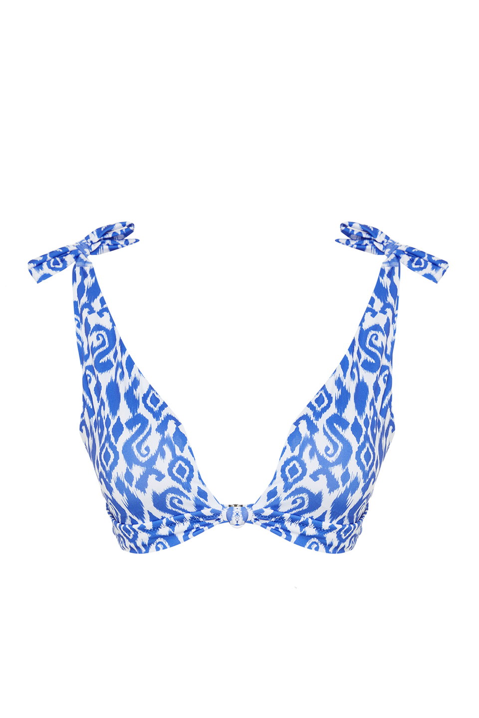 Ethnic Patterned Bralet Knotted Core Bikini Top TBESS24BU00155