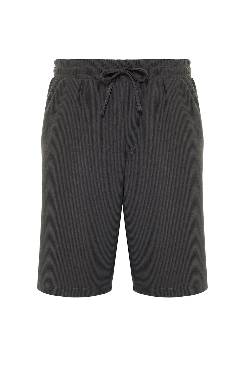 Premium Smoke Oversize/Wide Cut Textured Wrinkle-Free Ottoman Shorts TMNSS24SR00037