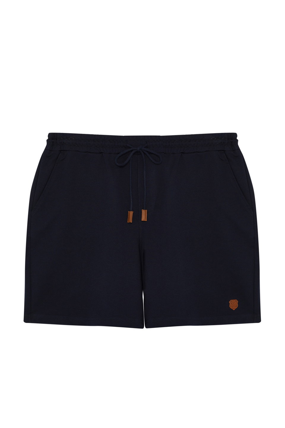 Plus Size Regular Cut PU Label Appliqued Shorts TMNSS24AP00002