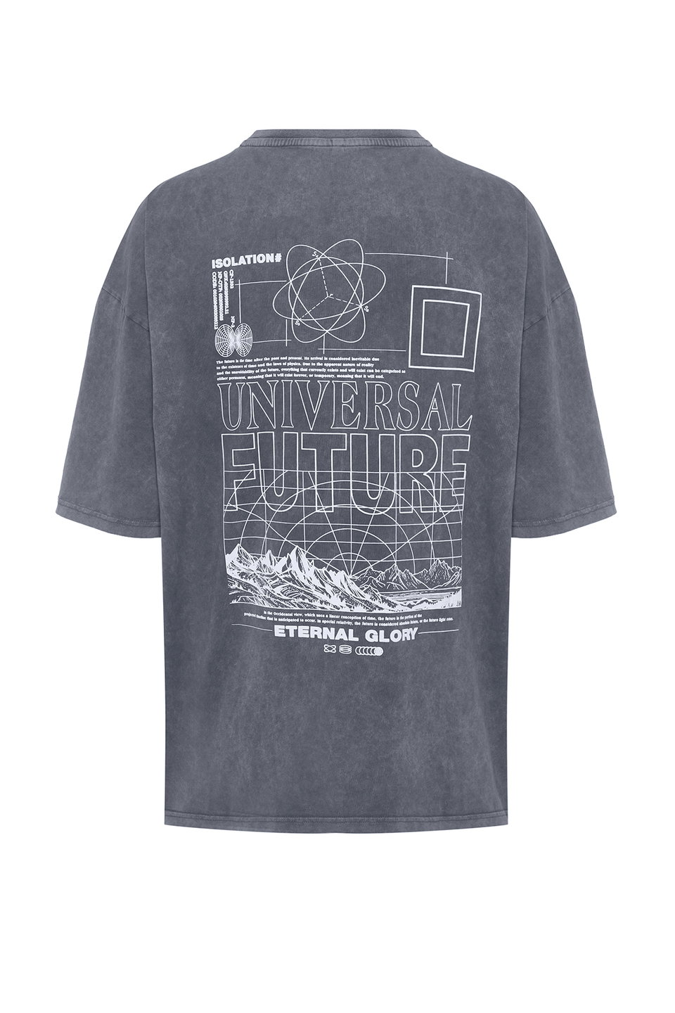 Oversize/Wide Cut Faded Effect Text Print 100% Cotton T-Shirt TMNSS24TS00043