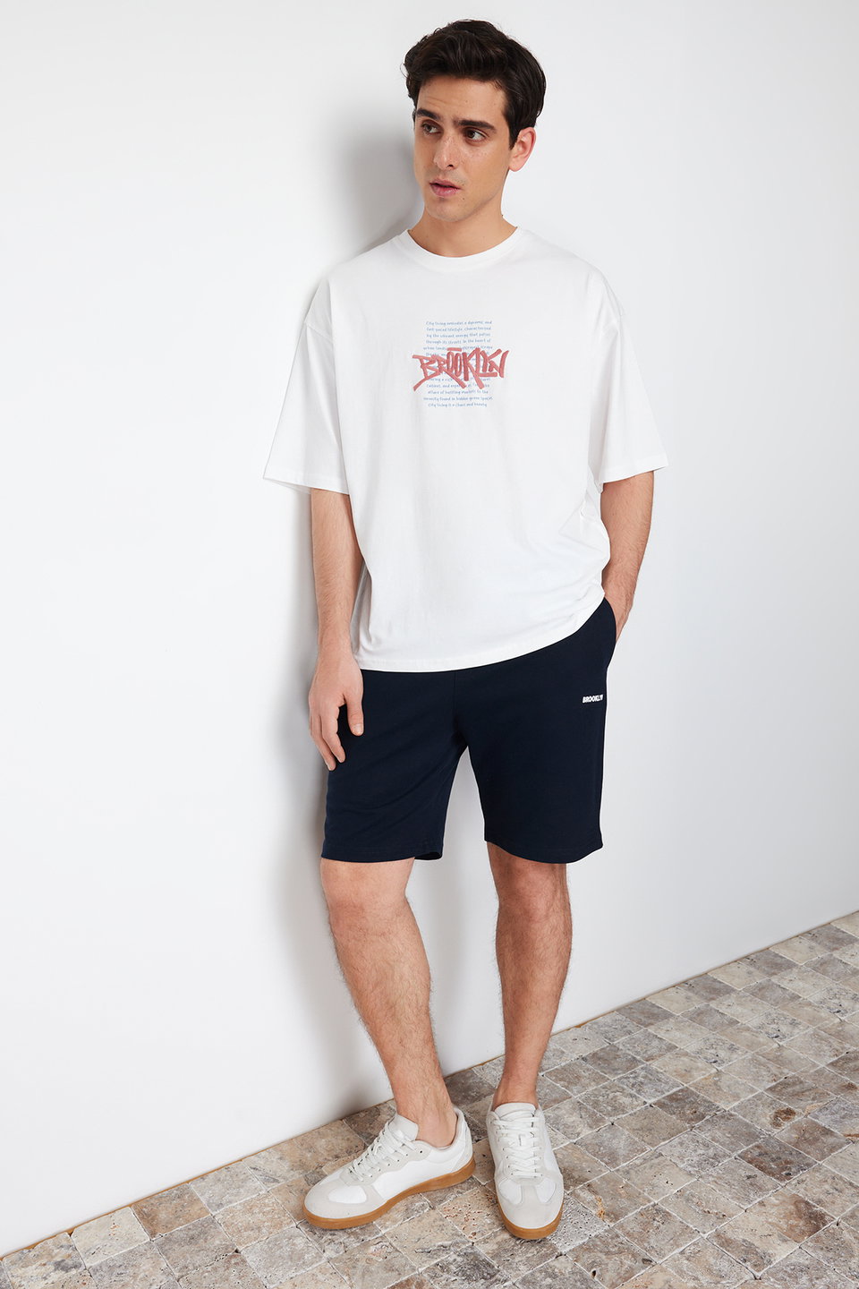 Regular/Normal Cut Medium Length Text Printed Shorts TMNSS21SR0377