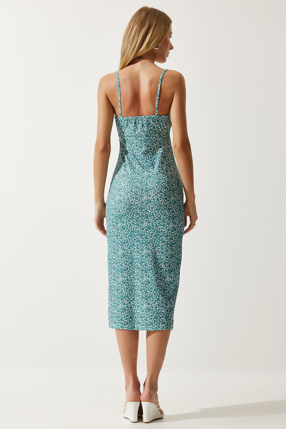 BRAV Women's Floral Slit Summer Knitted Dress CI00029