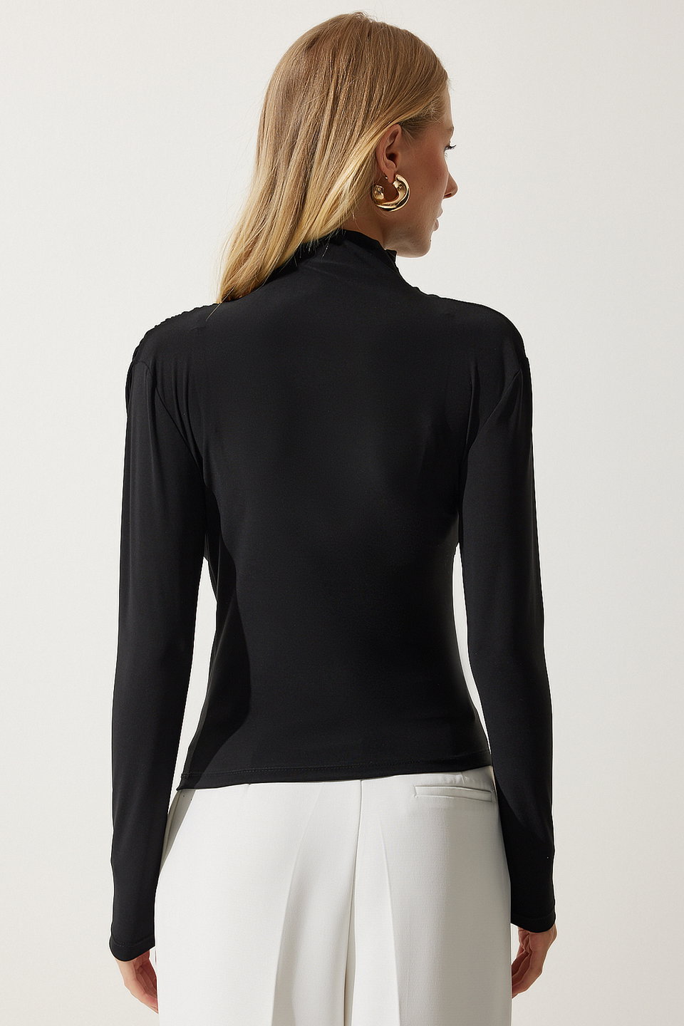 Women's Gathered Detailed High Neck Sandy Blouse FF00135
