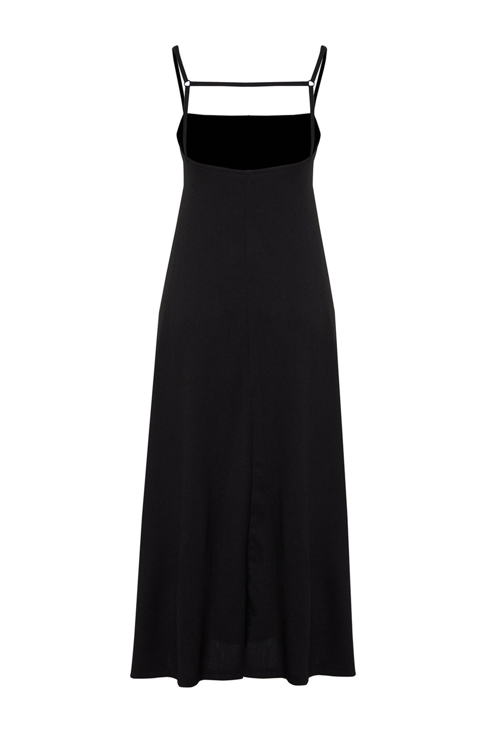 Adjustable Straps Square Neck A-Line Crepe/Textured Knit Maxi Dress TWOSS24EL00060