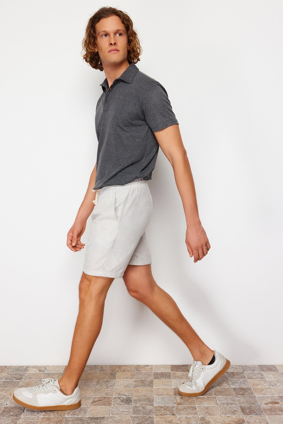 Regular Fit Elastic Waist Linen Look Short Shorts & Bermuda TMNSS22SR0020