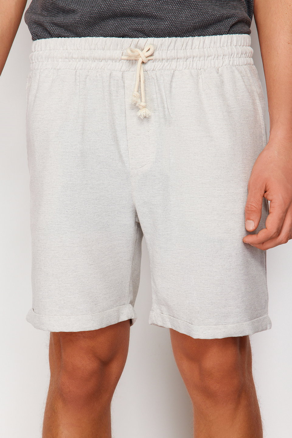 Regular Fit Elastic Waist Linen Look Short Shorts & Bermuda TMNSS22SR0020