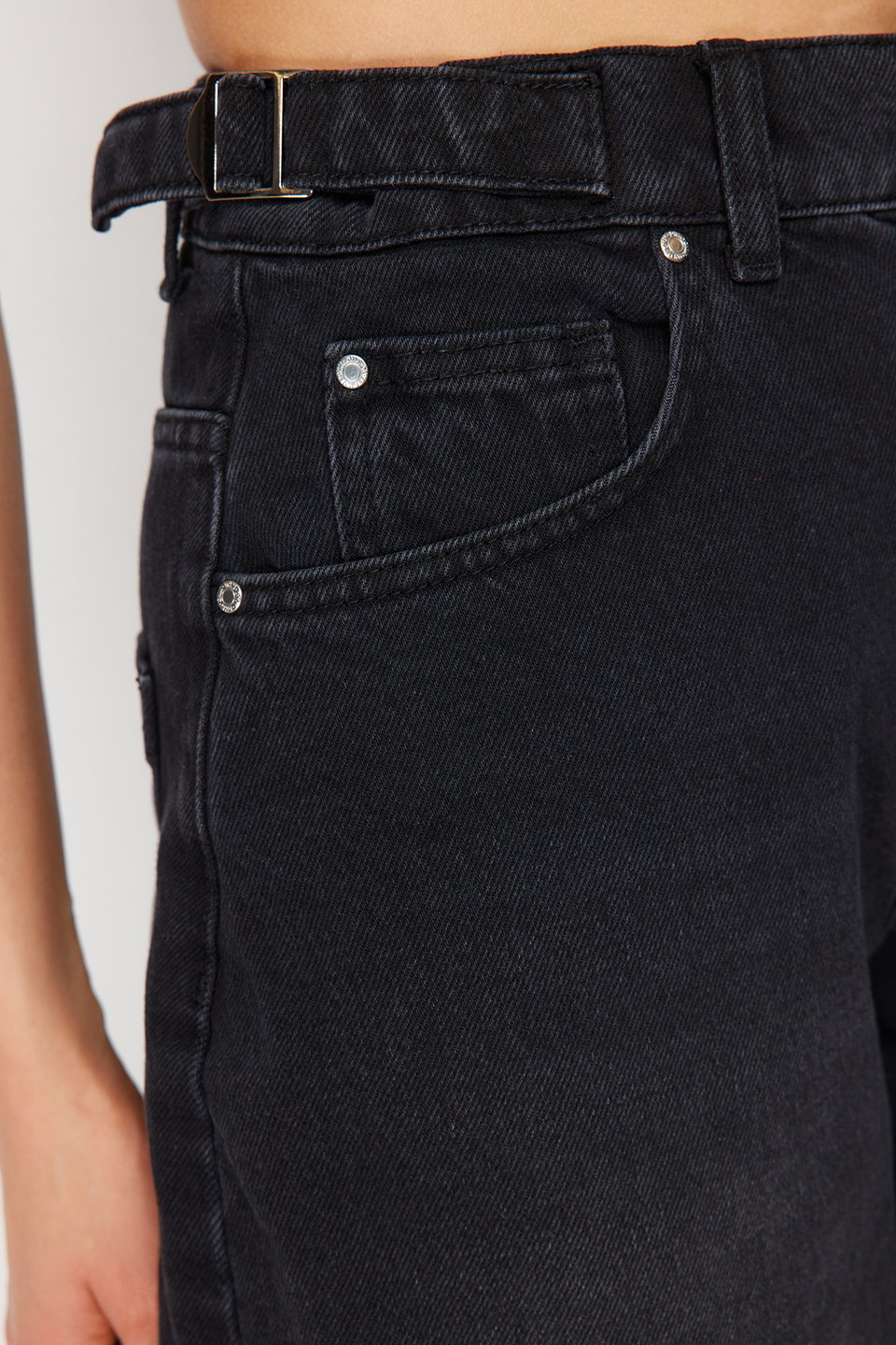 More Sustainable Washed Effect Loose Fit High Waist Loose Baggy Jeans Twoaw24Je00308