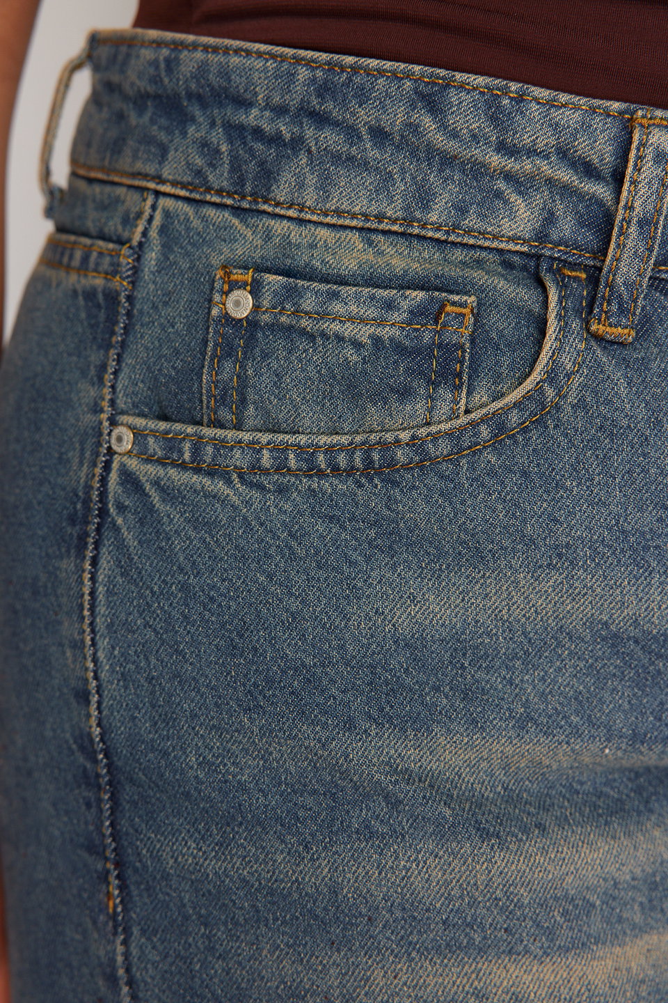 High Waist Faded Effect Vintage Wash Wide Leg Plus Size Wide Leg Jeans TBBSS24CJ00042