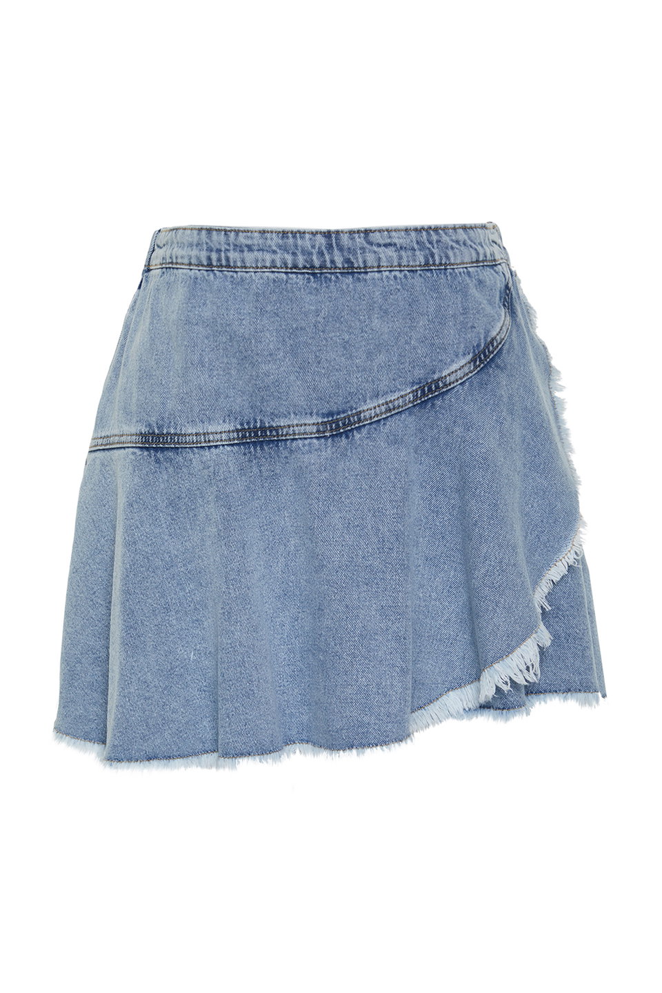 Flywheel Detailed Mini Denim Shorts Skirt TBBSS24AP00027