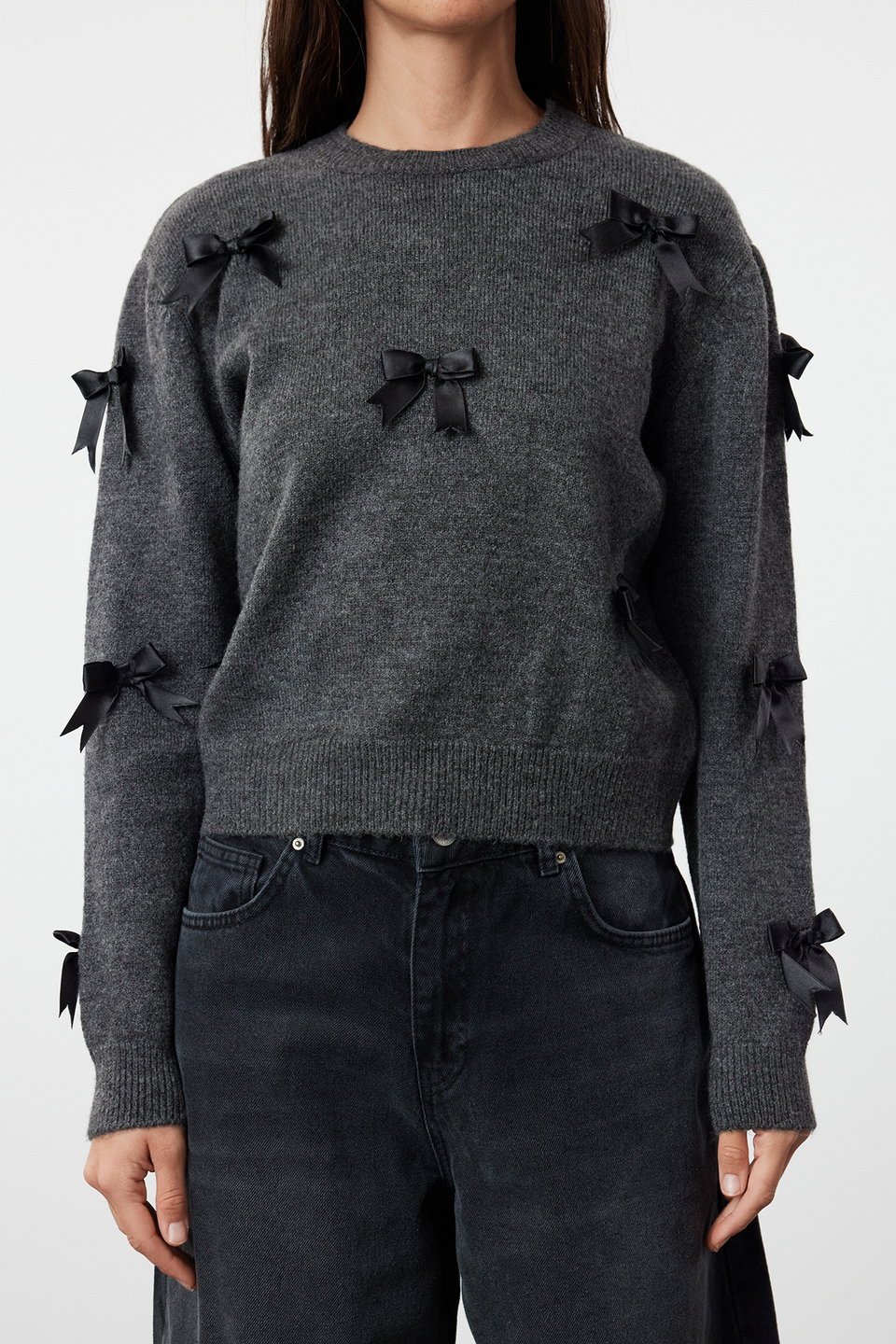 Soft Texture Ribbon/Bow Detailed Knitwear Sweater TWOAW25KZ00155