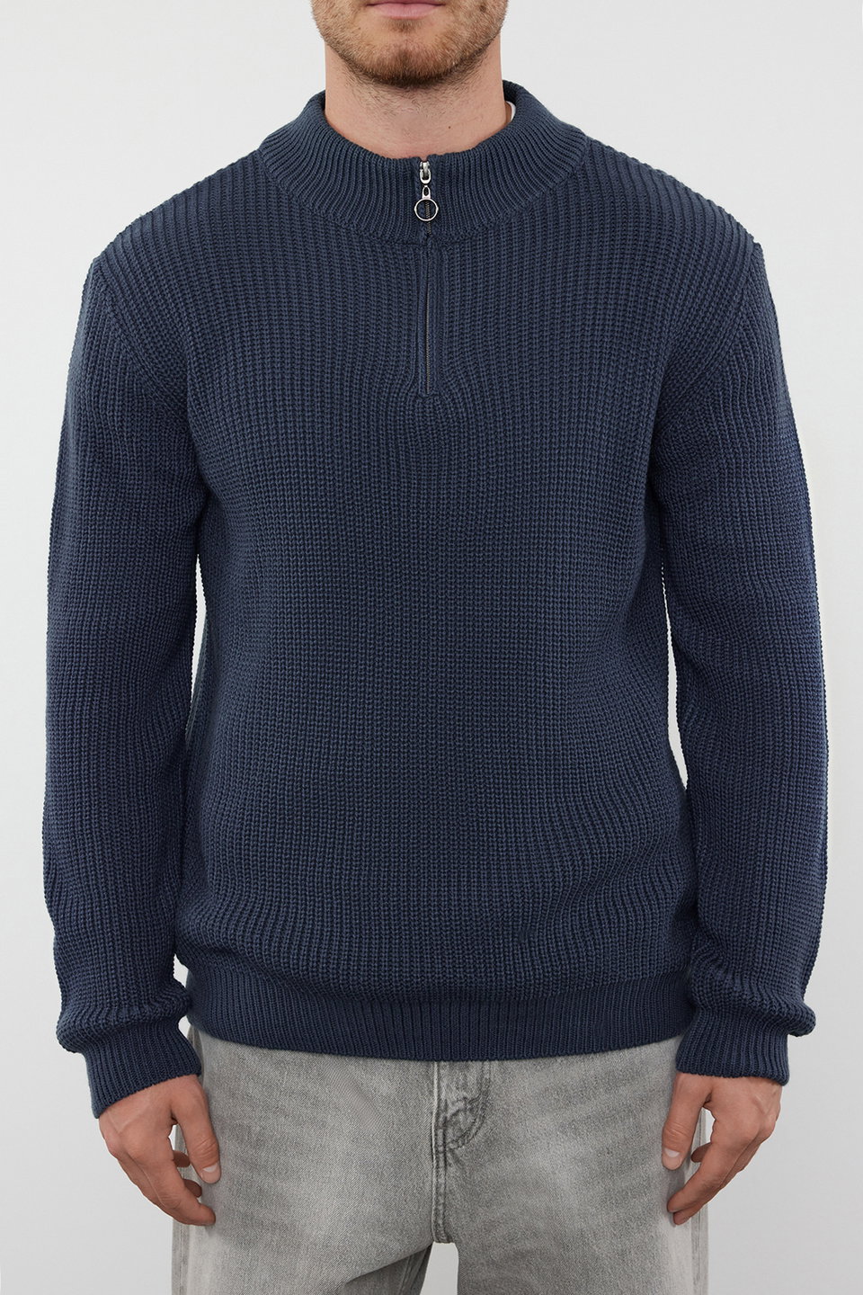 Casual Regular Fit Couple/Double Half Turtleneck Zipper Collar Sweater TMNAW22KZ1908