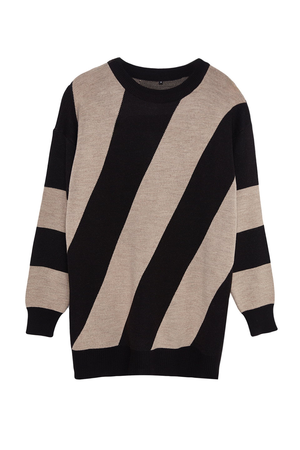 Camel Color Blocked Knitwear Striped Sweater TCTAW25AK00000