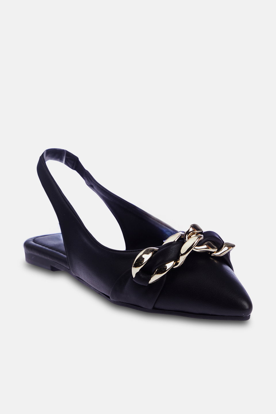 Antique Buckled Pointed Toe Short Heeled Women's Ballerinas TAKSS24BE00003