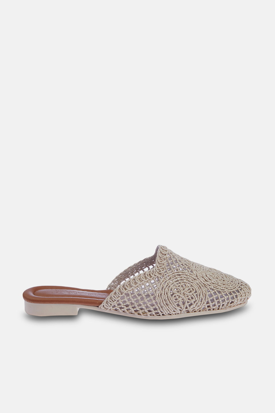 Closed Front Knit Detailed Women's Mule Slippers TAKSS24TE00000