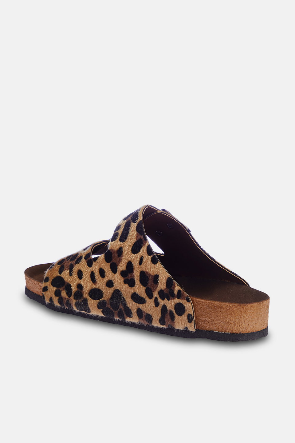 Multicolored Leopard Patterned Double Buckle Women's Slippers Takss24Te00004
