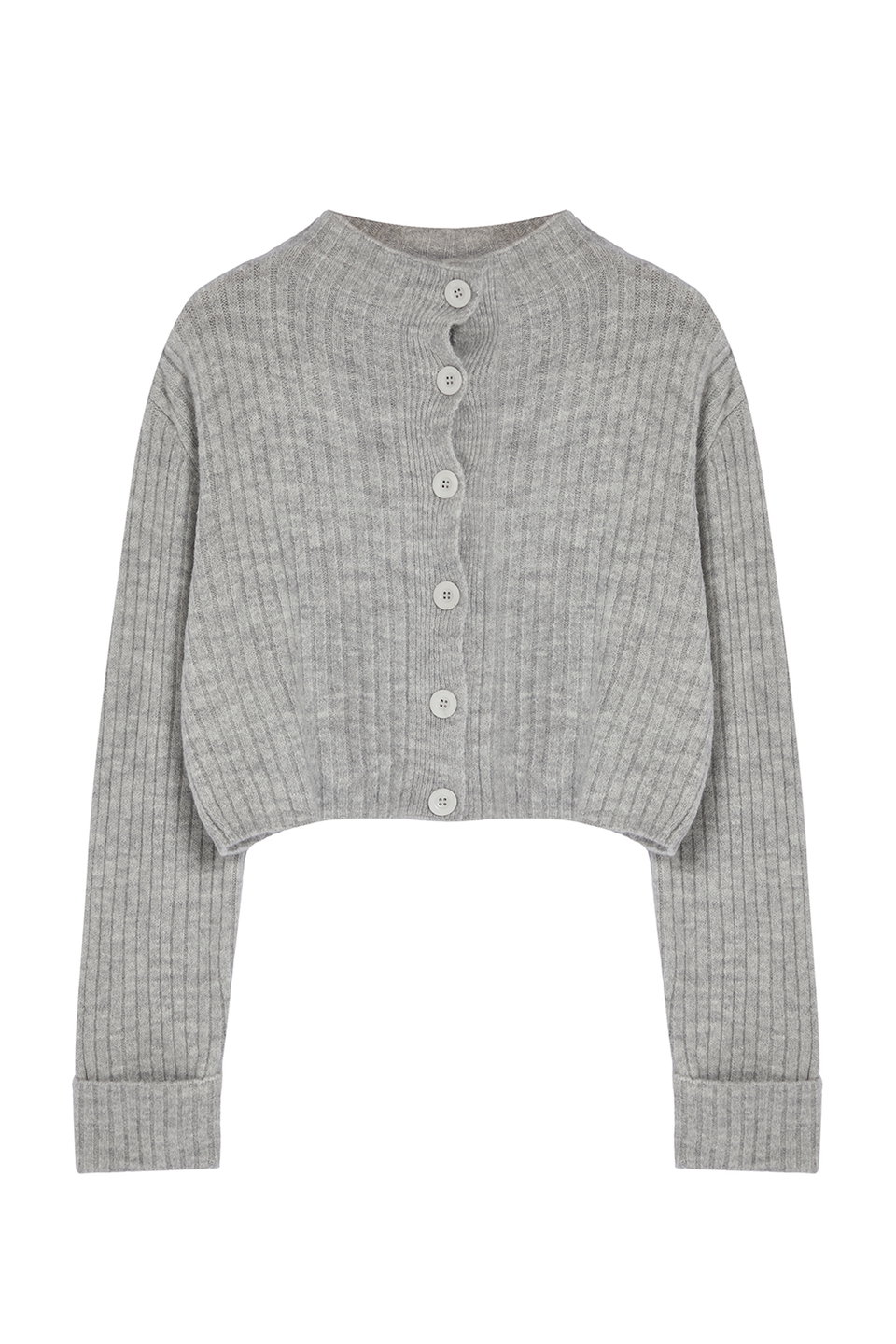 Crop Soft Textured High Neck Knitwear Cardigan TWOAW22HI0174