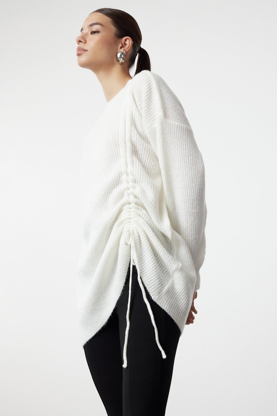 Selanik Knitted Smock Detailed Knitwear Sweater TCTAW25AK00001