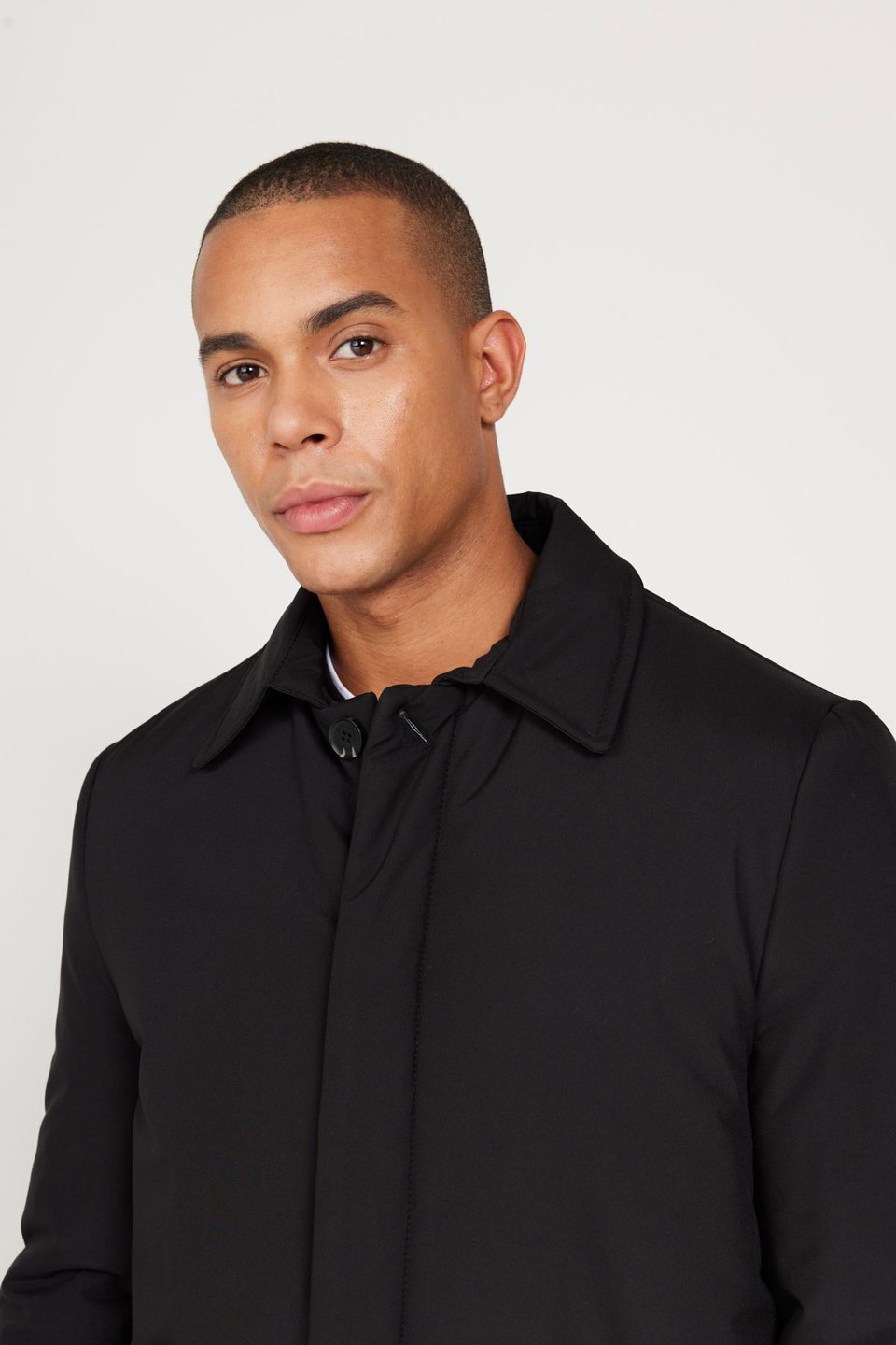 Men's Standard Fit Normal Cut Shirt Collar Coat