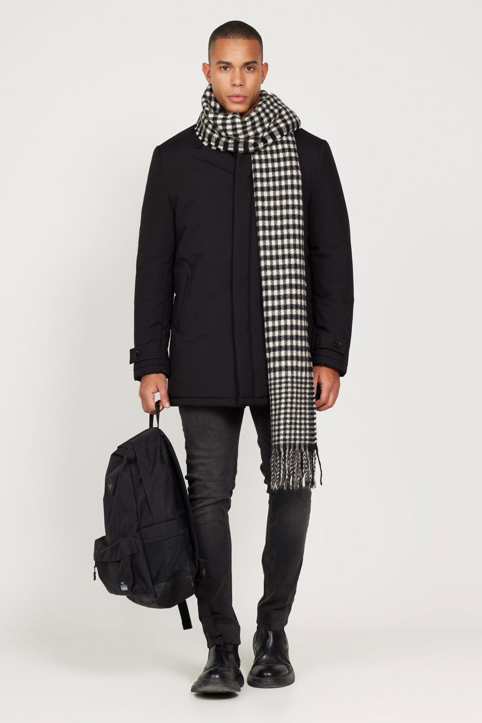 Men's Standard Fit Normal Cut Shirt Collar Coat