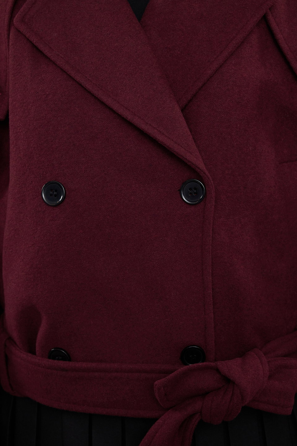 Soft Textured Seasonal Short Oversize Cashmere Jacket Coat TWOAW25KB00049